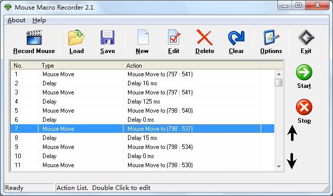 Click to view Mouse and Keystroke Recorder 2.3 screenshot